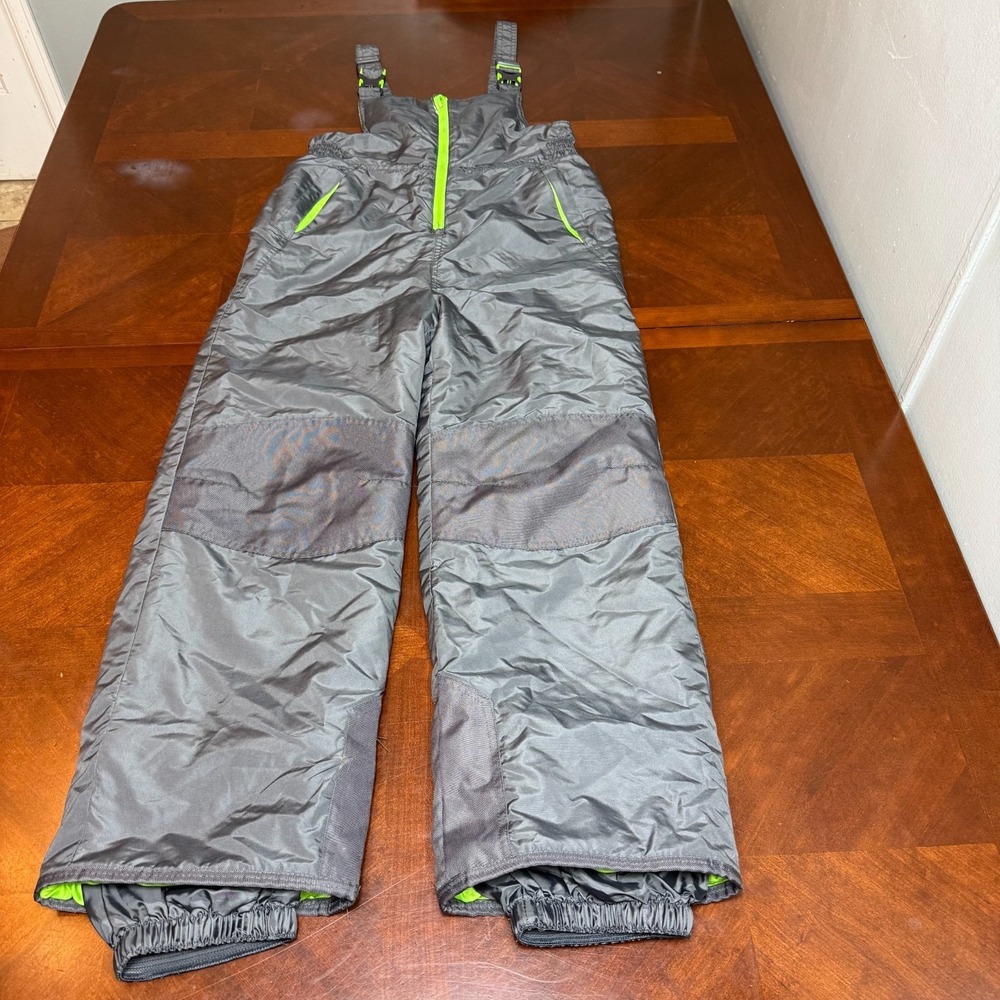 Champion Boys Snow Ski Bib Pants Gray Size L 12-14 Thinsulate Waterproof